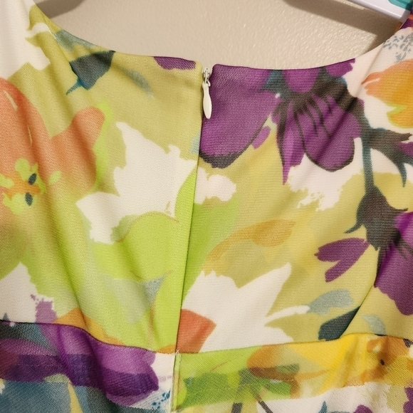 NWOT London Times Dress sz 6 Lined Sheer Chiffon Layered Light Airy - Picture 4 of 4